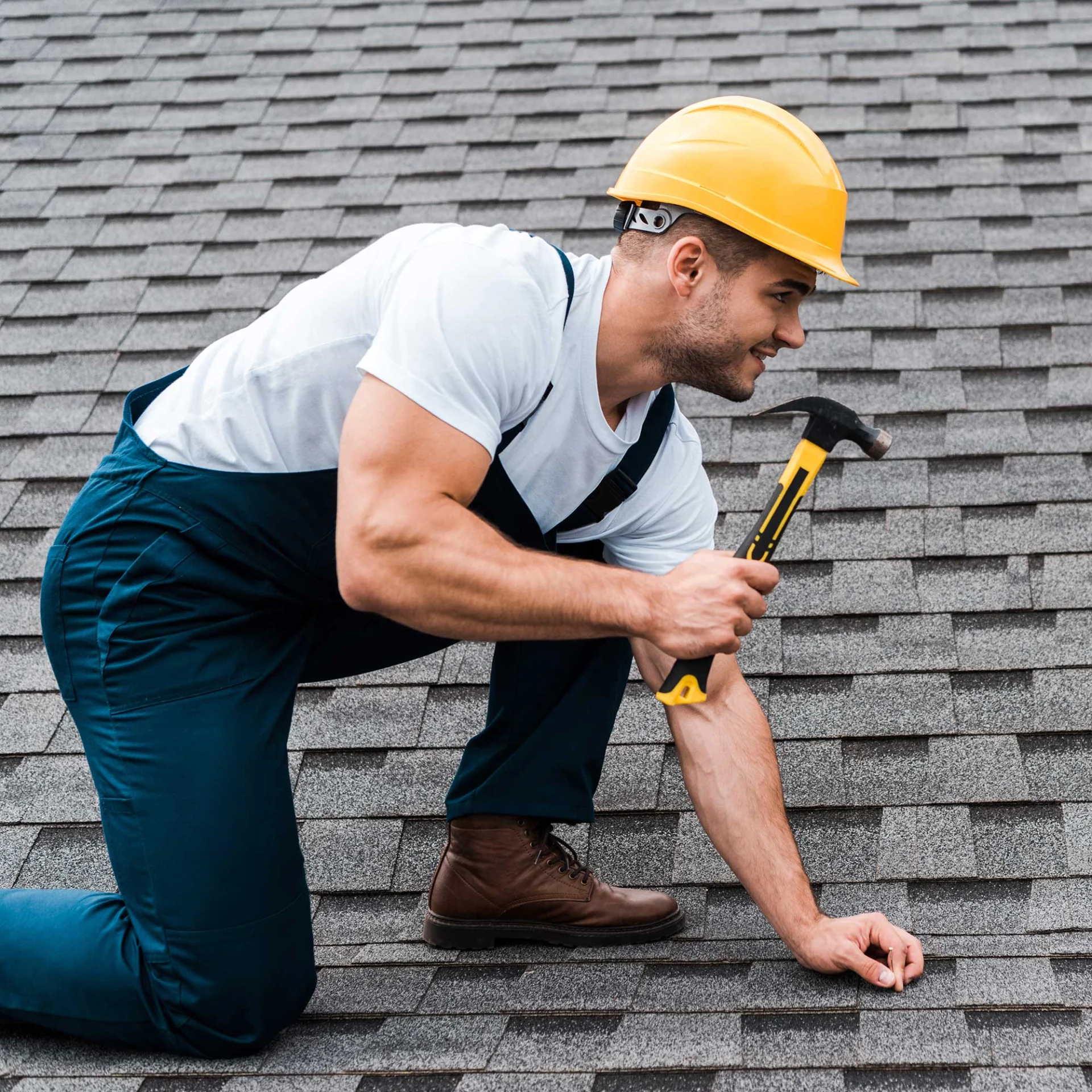 Repairman In Helmet Holding Hammer While Repairing 2022 12 16 20 00 29 Utc